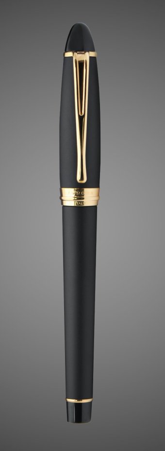 Ручка Роллер Aurora Ipsilon Satin, Black matt GT, Драгметаллы: позолота, позолота, смола