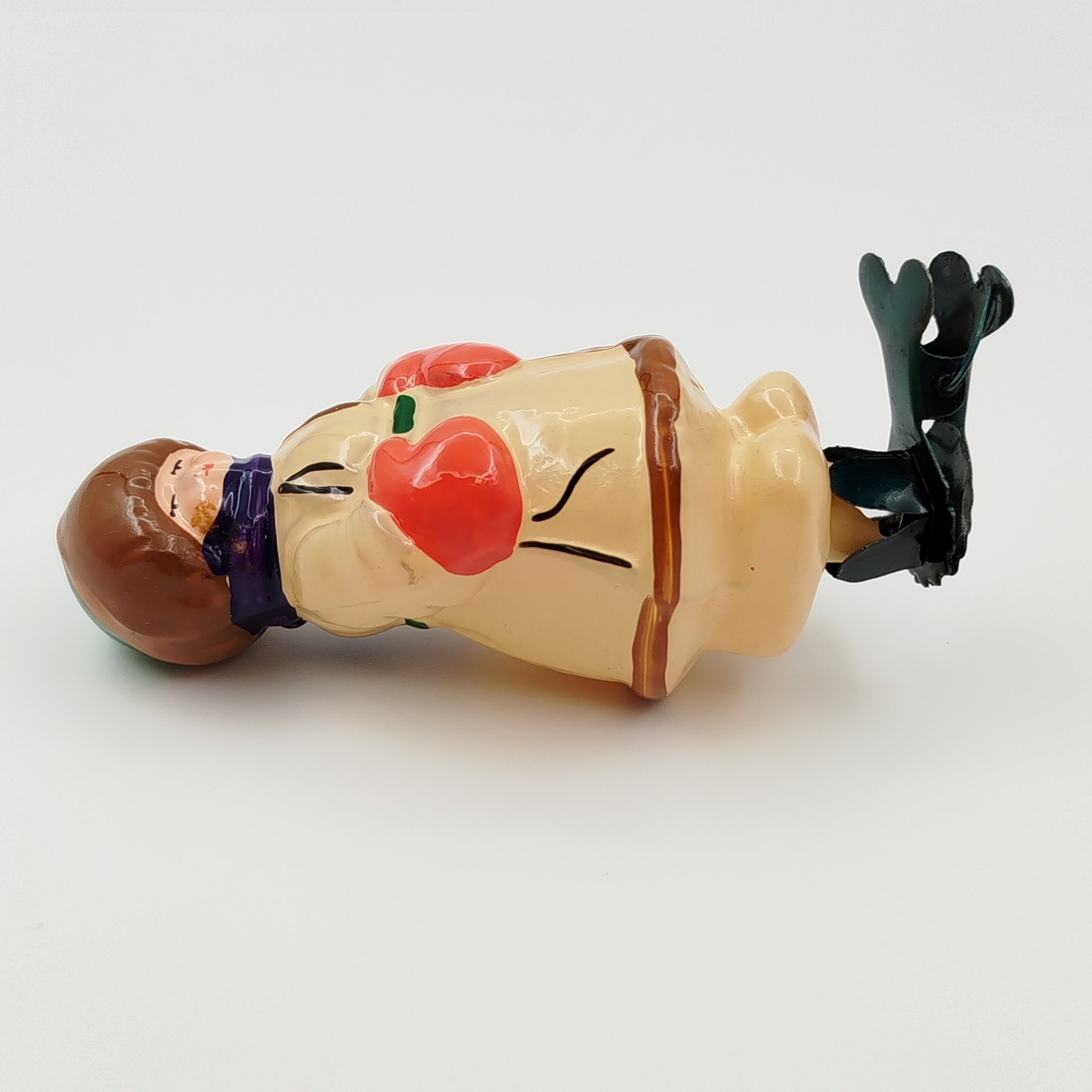 Игрушка ёлочная на прищепке "Мужичок с ноготок", стекло, роспись, металл, Завод стеклянных ёлочных украшений и оптических изделий, г. Москва, СССР, 1950-1960 гг.