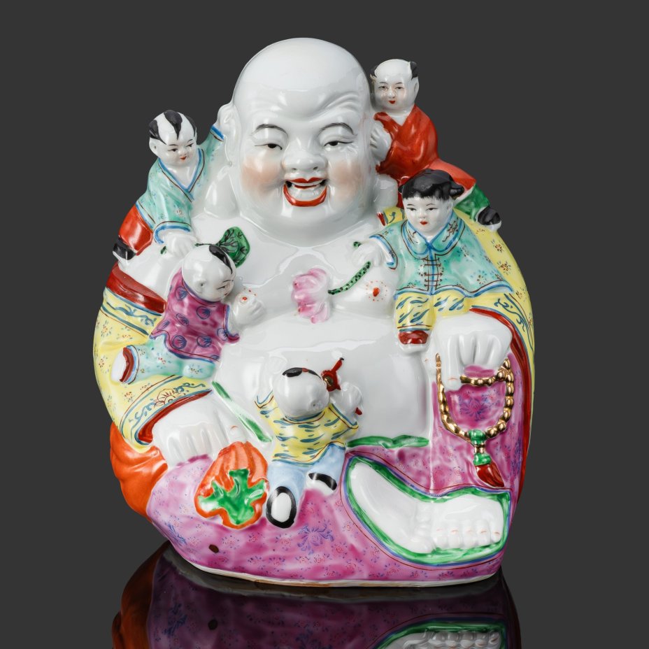 Статуэтка (скульптурная композиция) "Хотей с карако"