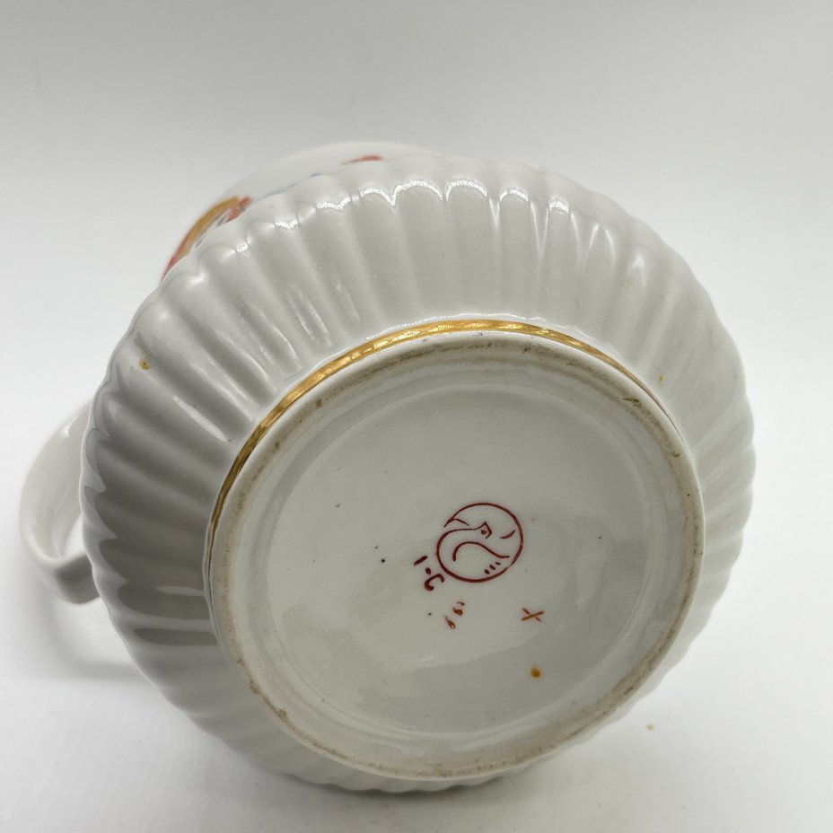 Кувшин из набора детской посуды "Зимние забавы", фарфор, деколь, золочение, Тернопольский фарфоровый завод, СССР, 1970-1980 гг.