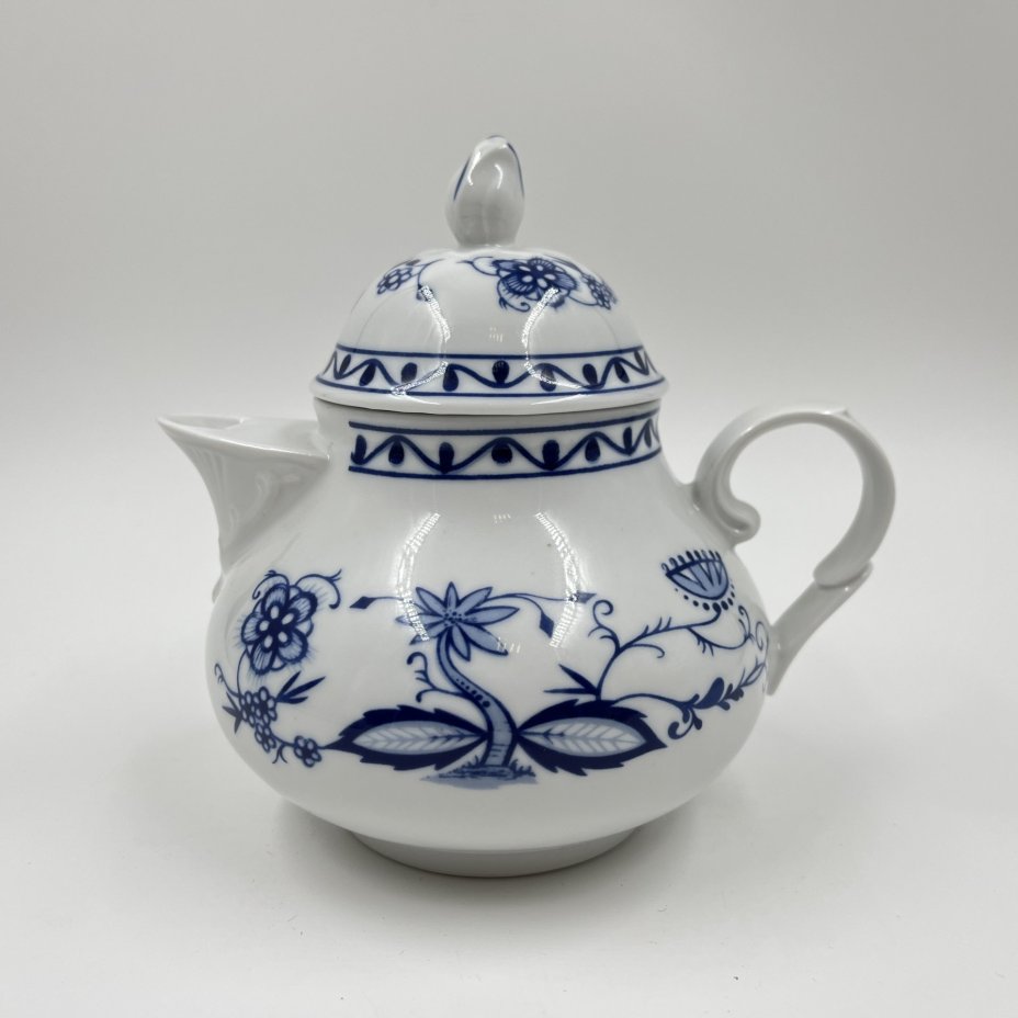 Чайник заварочный с растительным декором, фарфор, деколь, Kahla, ГДР, 1968-1987 гг., Kahla