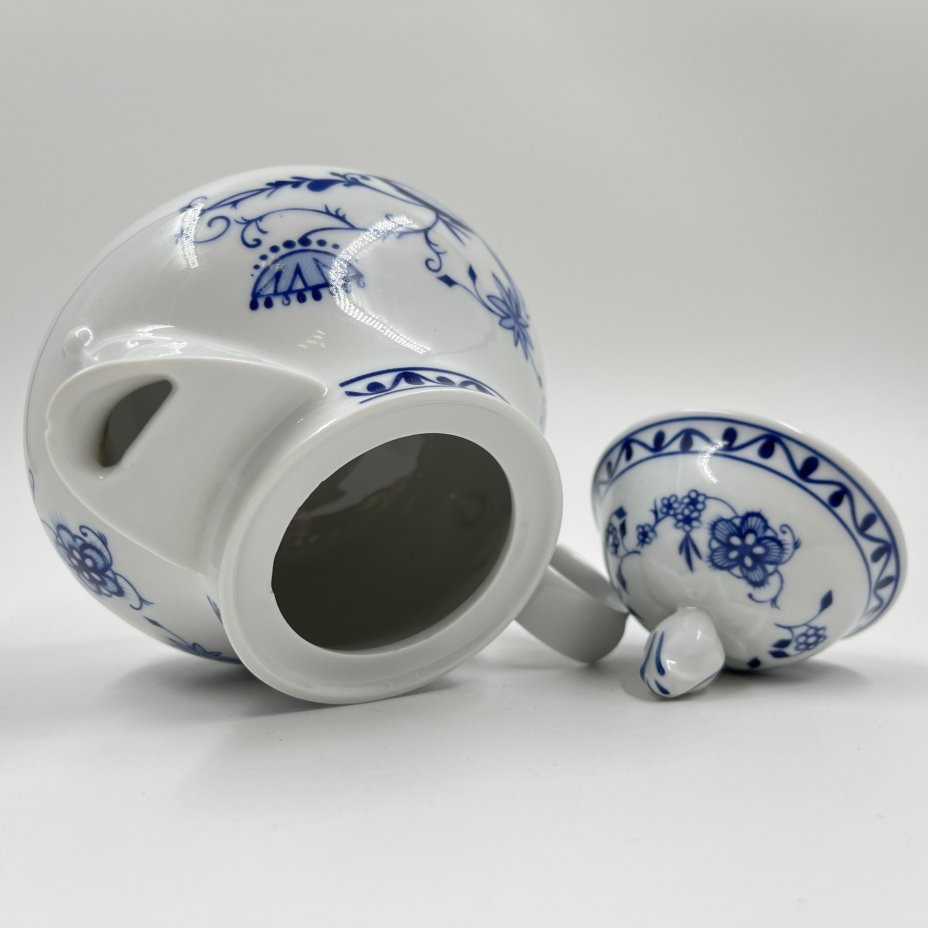 Чайник заварочный с растительным декором, фарфор, деколь, Kahla, ГДР, 1968-1987 гг., Kahla