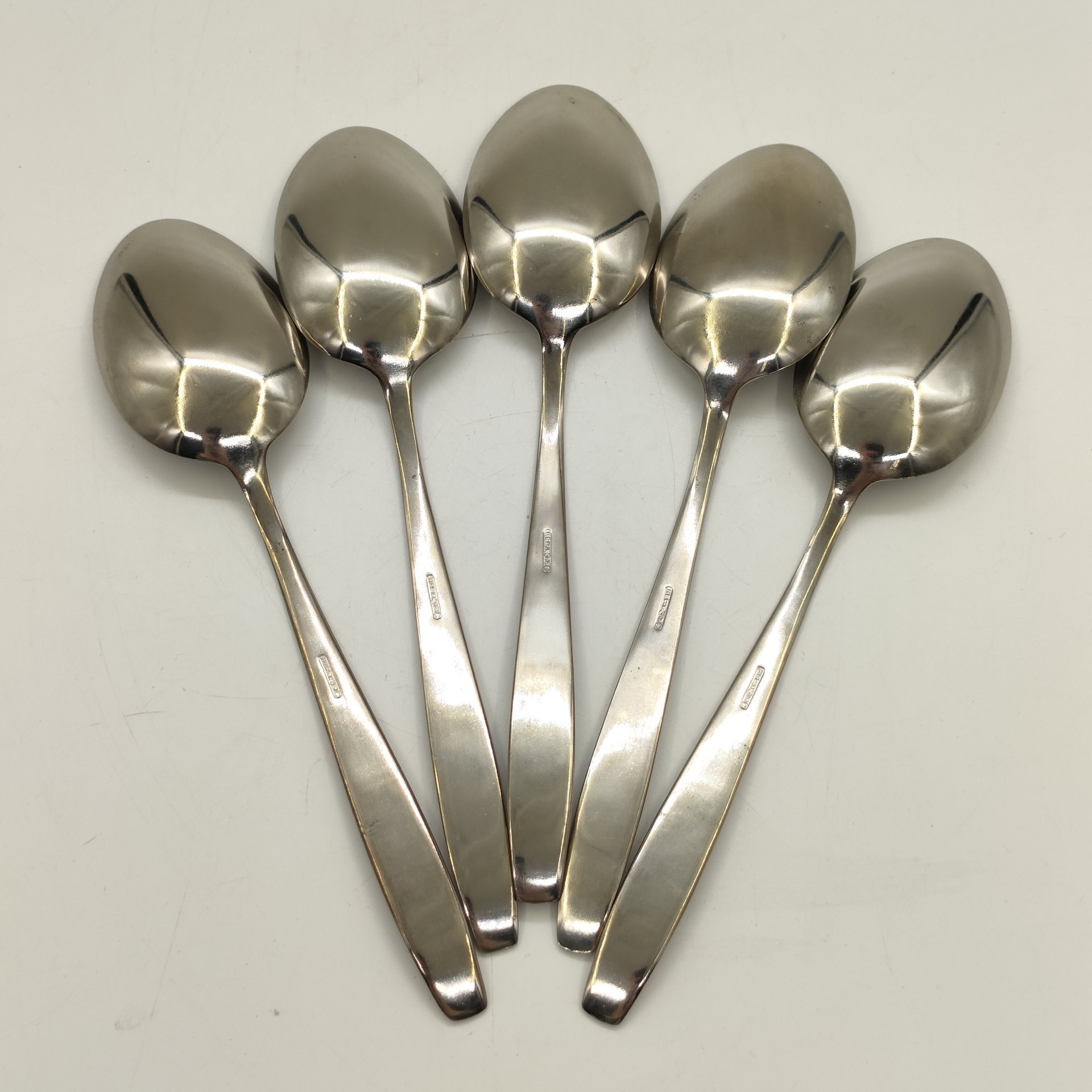 Набор из 5-ти столовых ложек с флоральным декором в коробке, нержавеющая сталь, Металлургический завод «Электросталь»