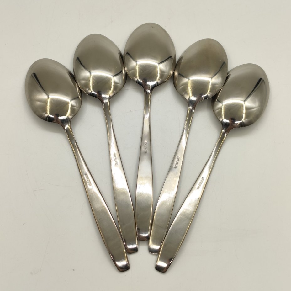 Набор из 5-ти столовых ложек с флоральным декором в коробке, нержавеющая сталь, Металлургический завод «Электросталь»