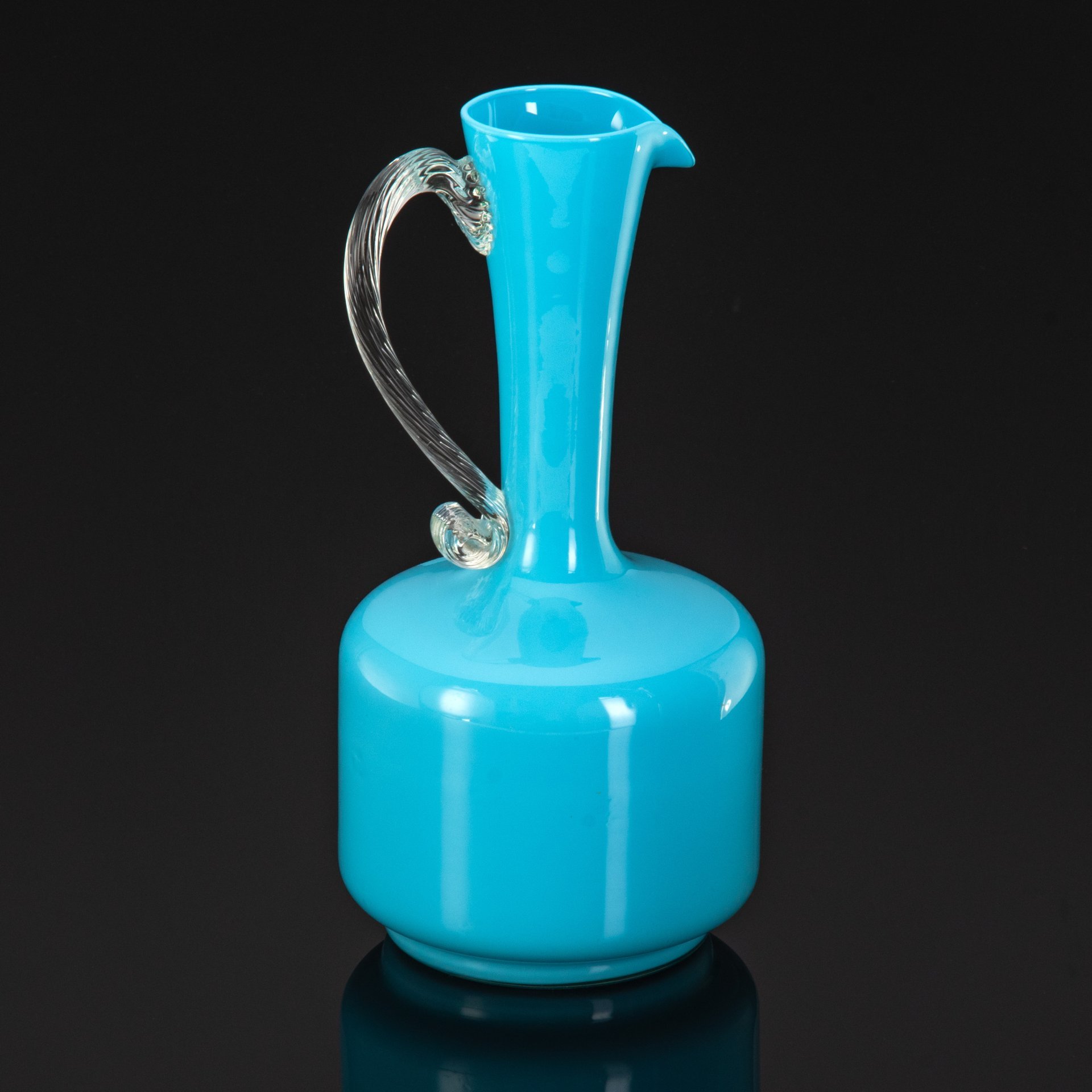 Кувшин нежного голубого оттенка, Empoli Art Glass Opaline, цветное стекло