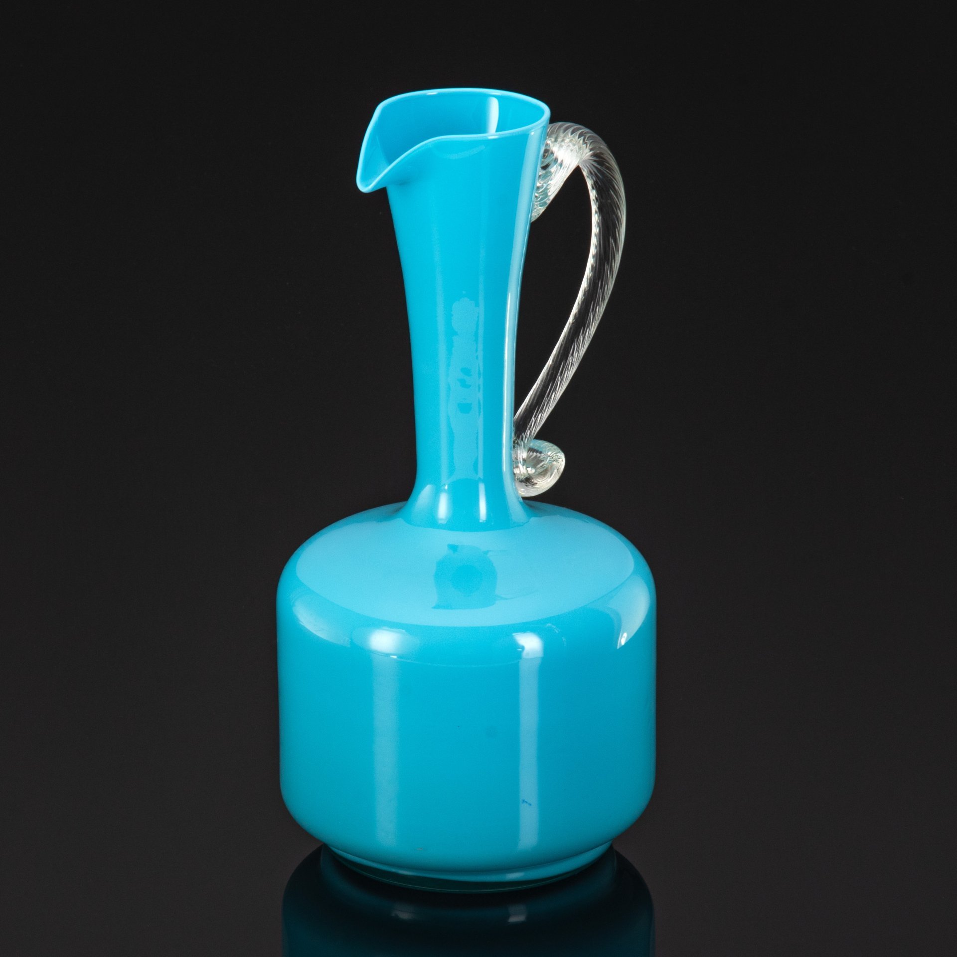Кувшин нежного голубого оттенка, Empoli Art Glass Opaline, цветное стекло