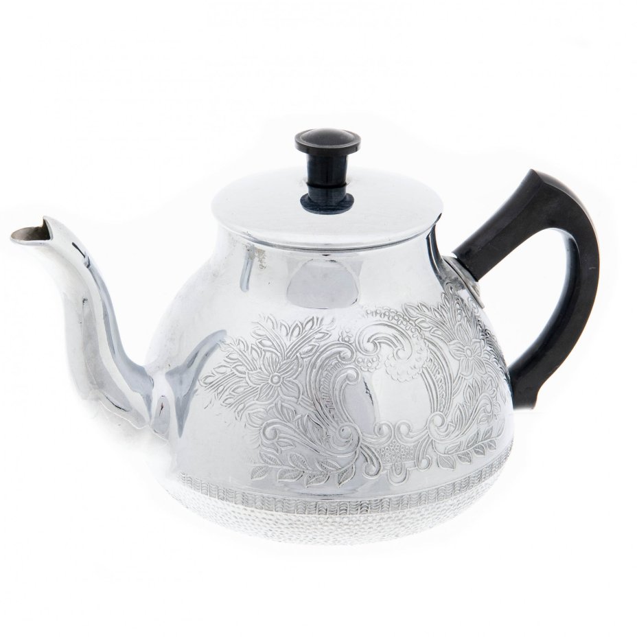 Чайный набор из чайника, молочника и сахарницы, металл, пластик, СССР, 1970-1990 гг.