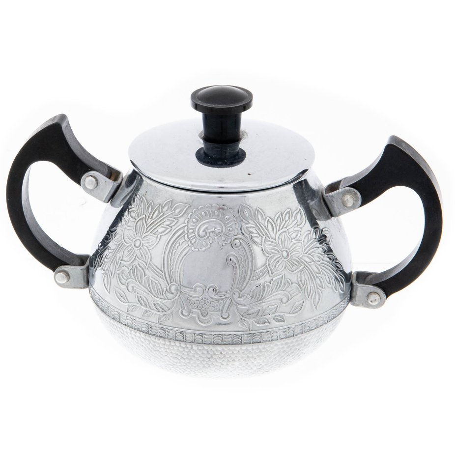 Чайный набор из чайника, молочника и сахарницы, металл, пластик, СССР, 1970-1990 гг.