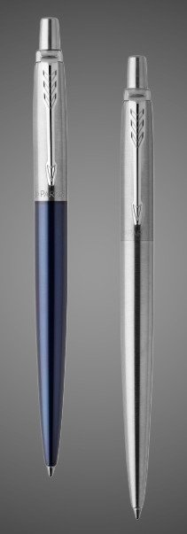 Набор из 2х ручек Parker Jotter шариковая ручка Royal Blue CT и гелевая ручка Stainless Steel CT в блистерной упаковке, Лаки и смолы: лак, нержавеющая сталь