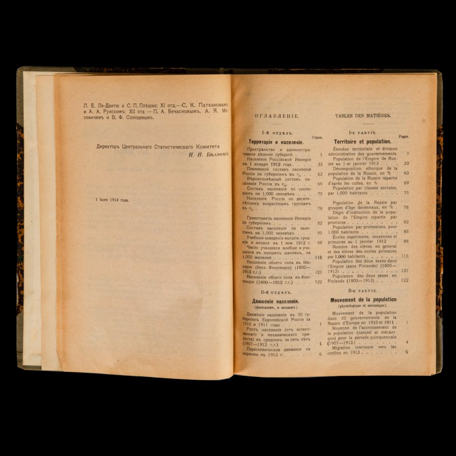 Книга "Статистический ежегодник России 1913 год", Издание "Центрального Статистического Комитета М.В.Д."