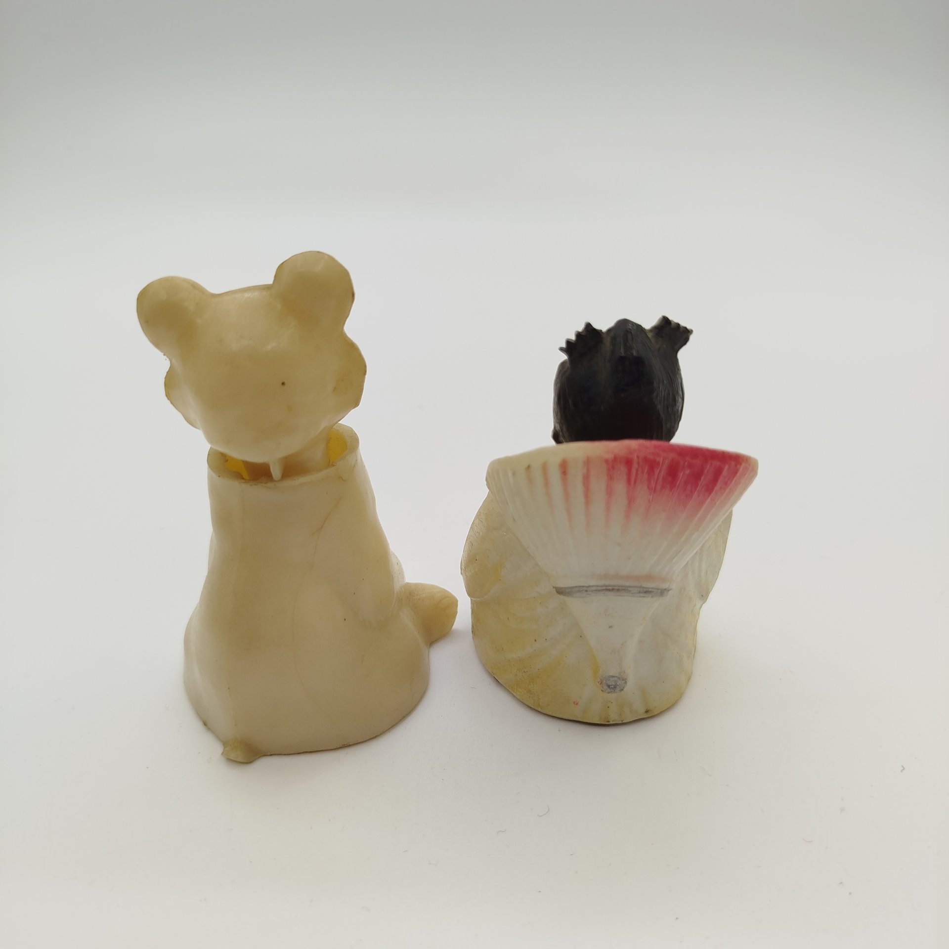 Набор из двух статуэток-болванчиков("Китаянка" и "Медведь"), пластик, роспись, СССР, 1950-1980 гг.
