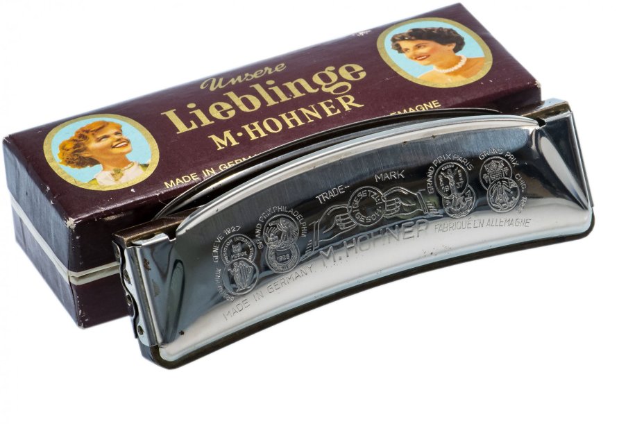 Губная гармоника октавная, металл, фирма "HOHNER Unsere Lieblinge", Германия, 1960-1990 гг.