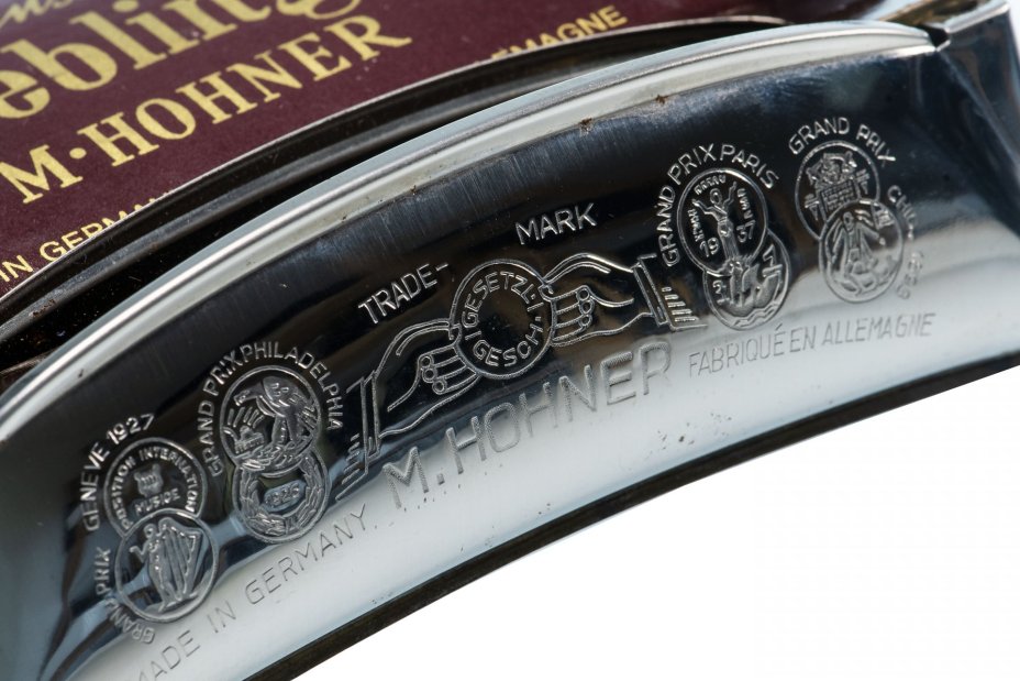 Губная гармоника октавная, металл, фирма "HOHNER Unsere Lieblinge", Германия, 1960-1990 гг.