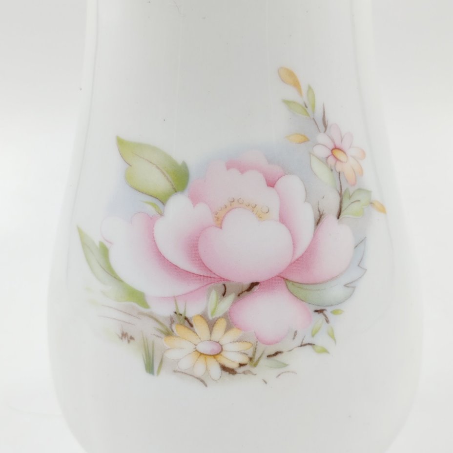 Миниатюрная ваза с цветочным декором, фарфор, деколь, золочение, Hitkari Potteries, Индия, 1990-2010 гг., Hitkari Potteries