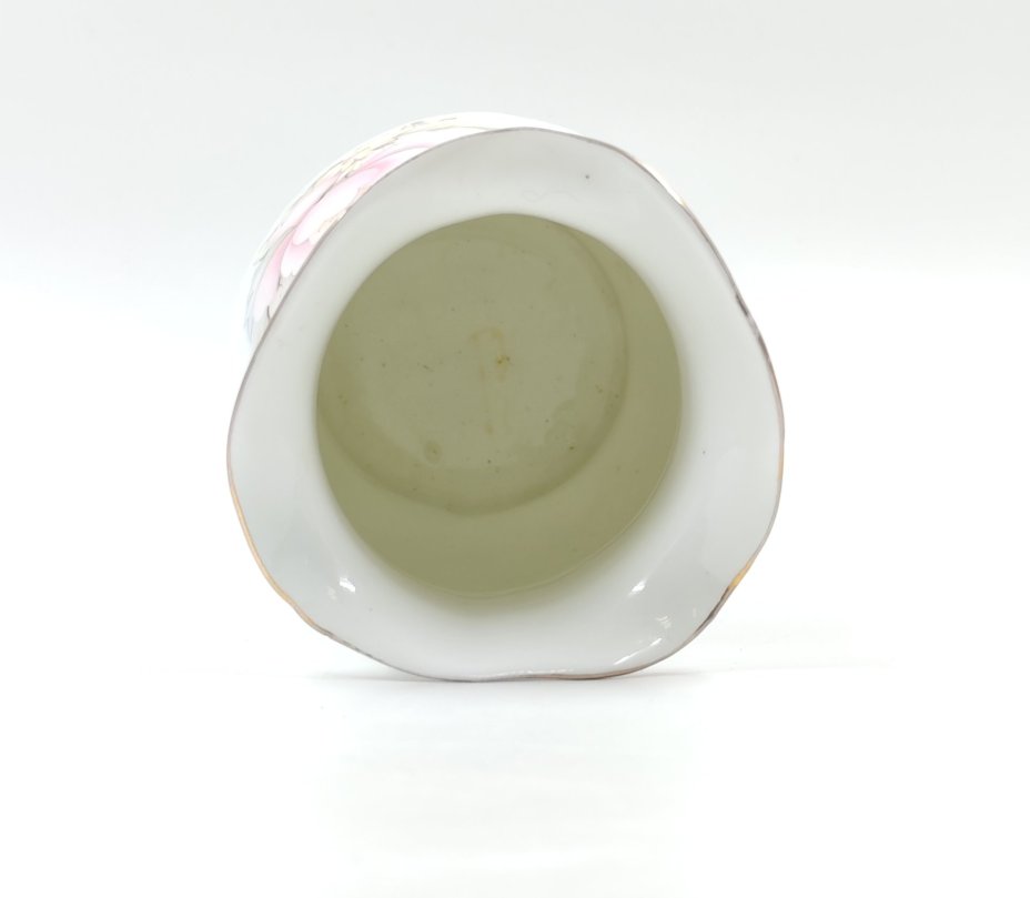Миниатюрная ваза с цветочным декором, фарфор, деколь, золочение, Hitkari Potteries, Индия, 1990-2010 гг., Hitkari Potteries