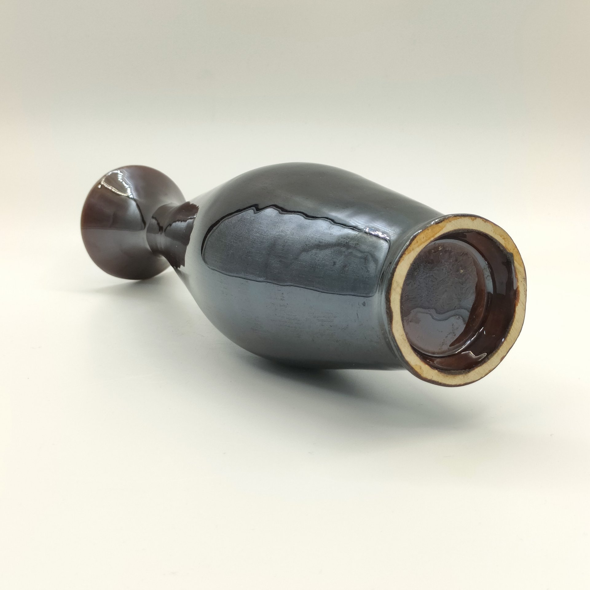 Ваза для цветов лаконичной формы, керамика, глазурь, СССР, 1970-1990 гг.