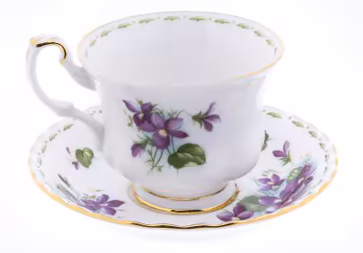 Чайная пара "February" из серии "Месяцы", фарфор, деколь, мануфактура "Royal Albert", Англия, 1980-2000 гг., Royal Albert