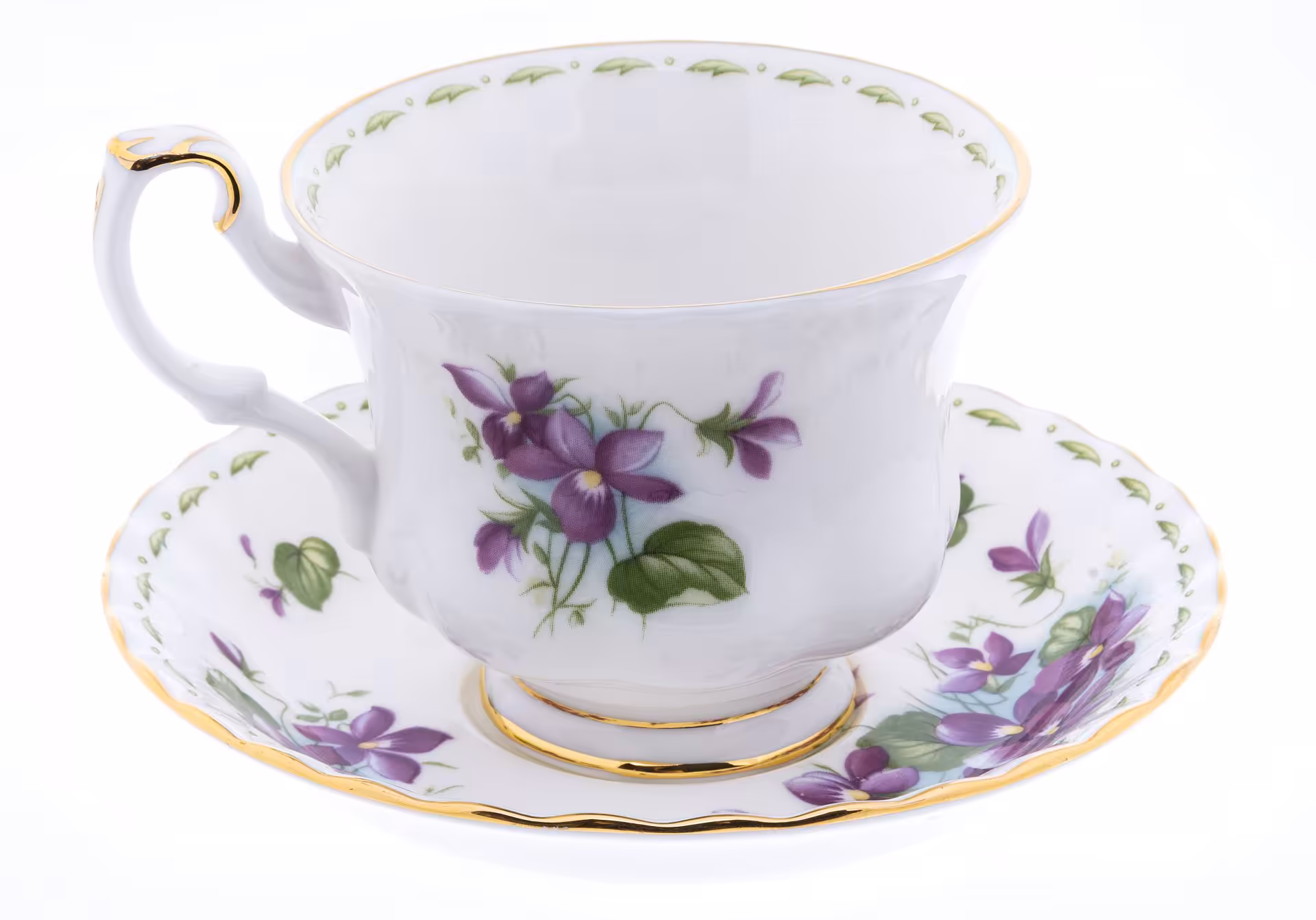 Чайная пара "February" из серии "Месяцы", фарфор, деколь, мануфактура "Royal Albert", Англия, 1980-2000 гг., Royal Albert