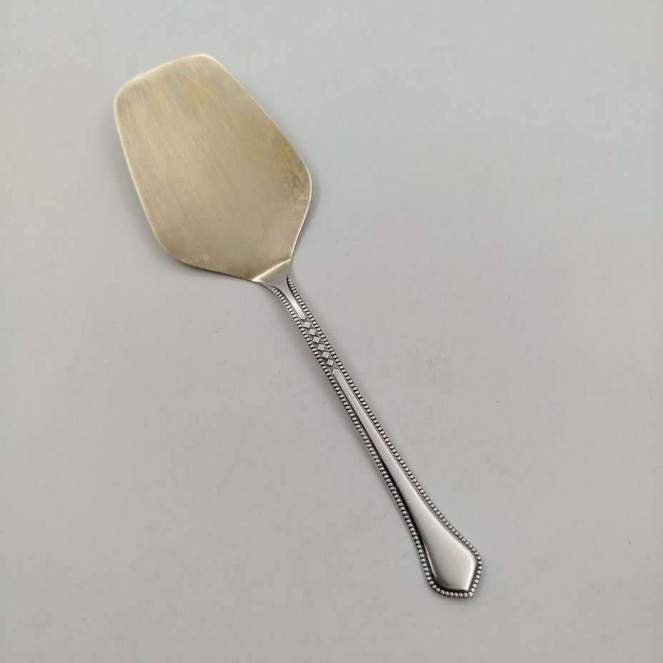 Лопатка сервировочная с геометрическим декором, мельхиор (медь-никель), Таллинский ювелирный завод, СССР, 1960-1990 гг.