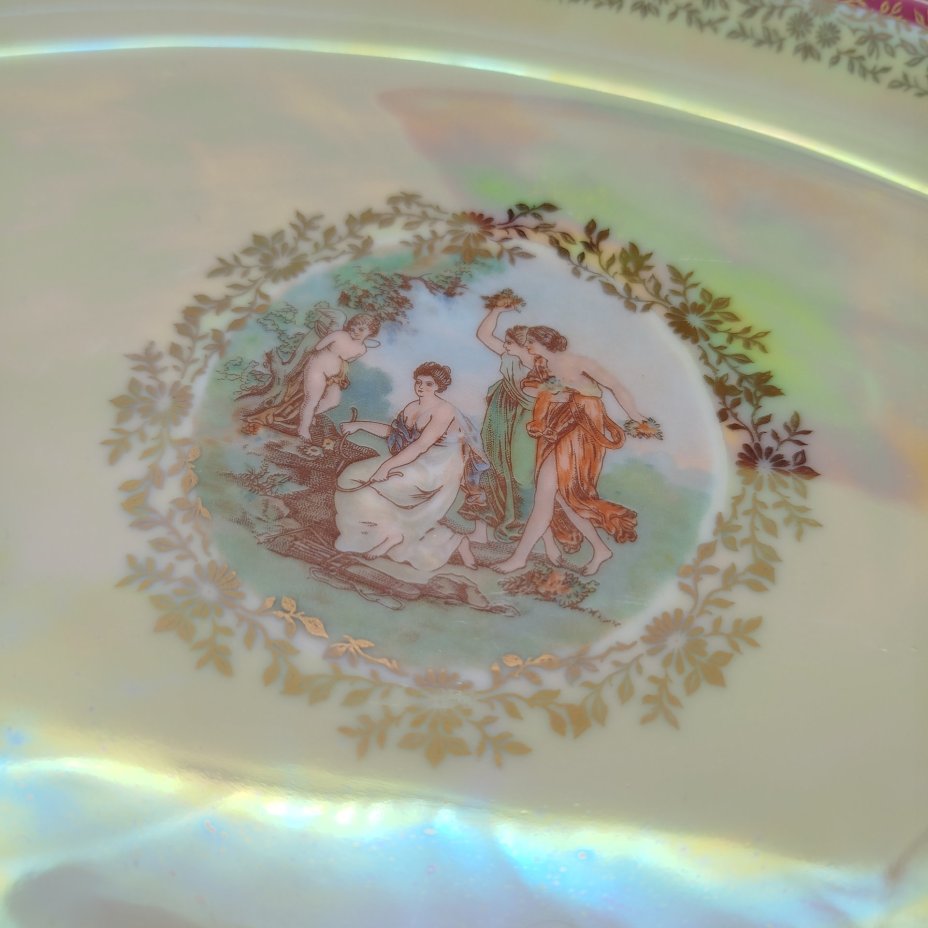 Сервировочные блюда овальной формы из сервиза "Мадонна", фарфор, деколь, люстр, золочение, Fortuna Eisenberg, ГДР, 1960-1973 гг.