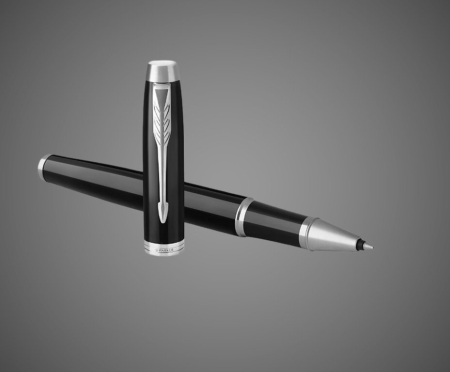 Ручка роллер Parker IM Metal Black CT, стержень: F, цвет чернил: black, в подарочной упаковке., Металлы: латунь