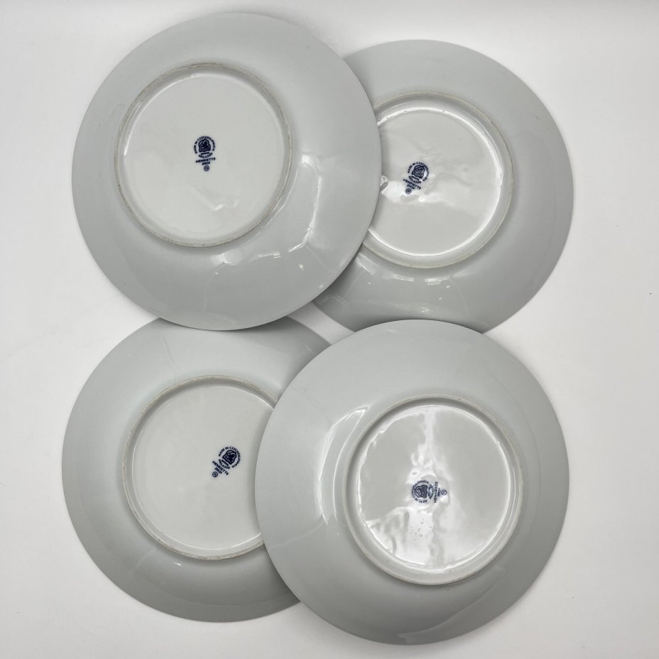 Набор из четырех суповых тарелок "Луковый узор", "Bohemia inglazed"