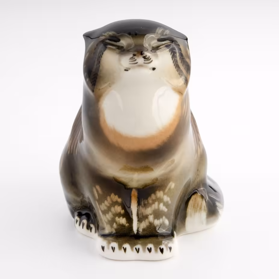 Статуэтка "Дикий кот" ("Манул"), Ленинградский фарфоровый завод (ЛФЗ)