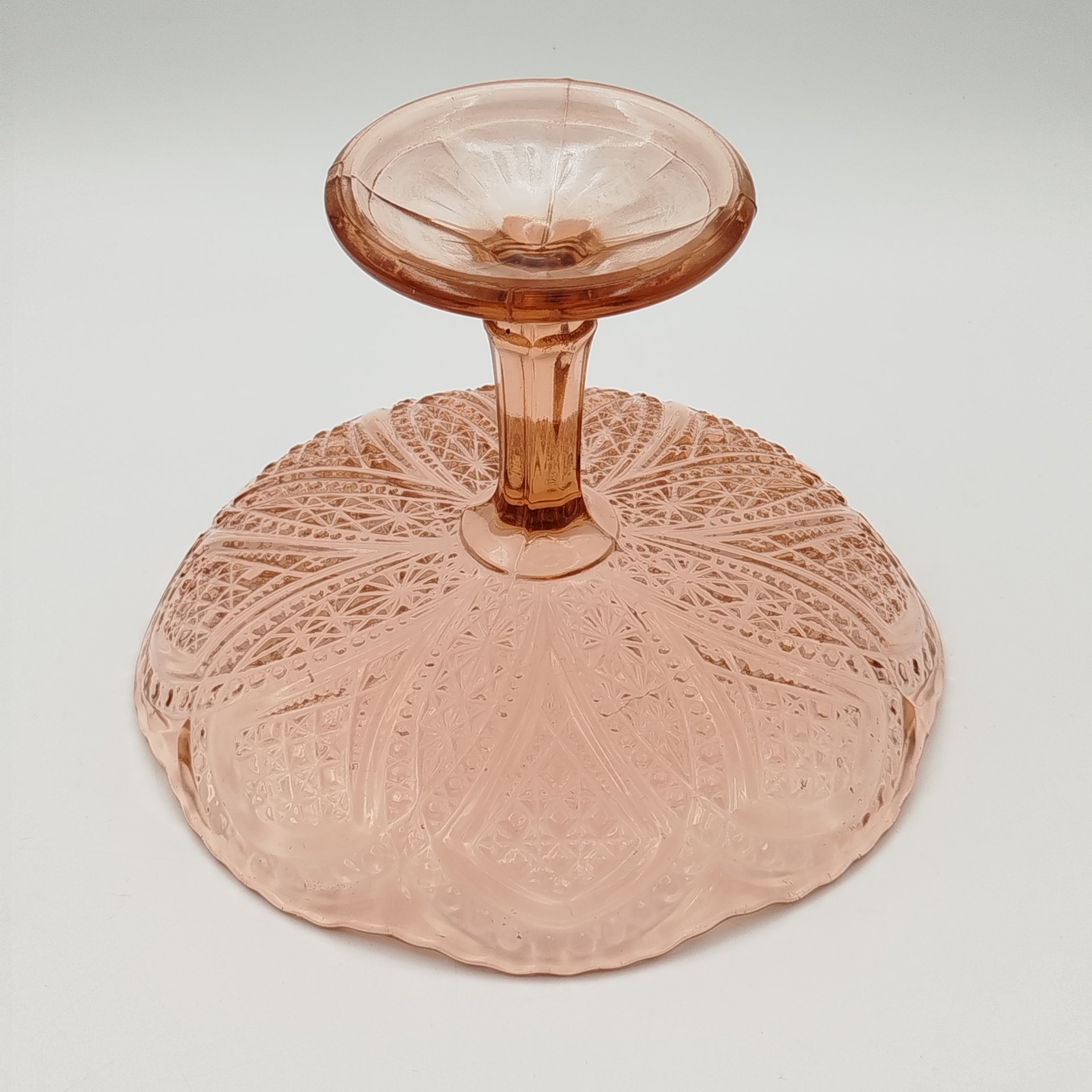 Фруктовница с геометрическим декором, стекло, пресс, СССР, 1960-1980 гг.