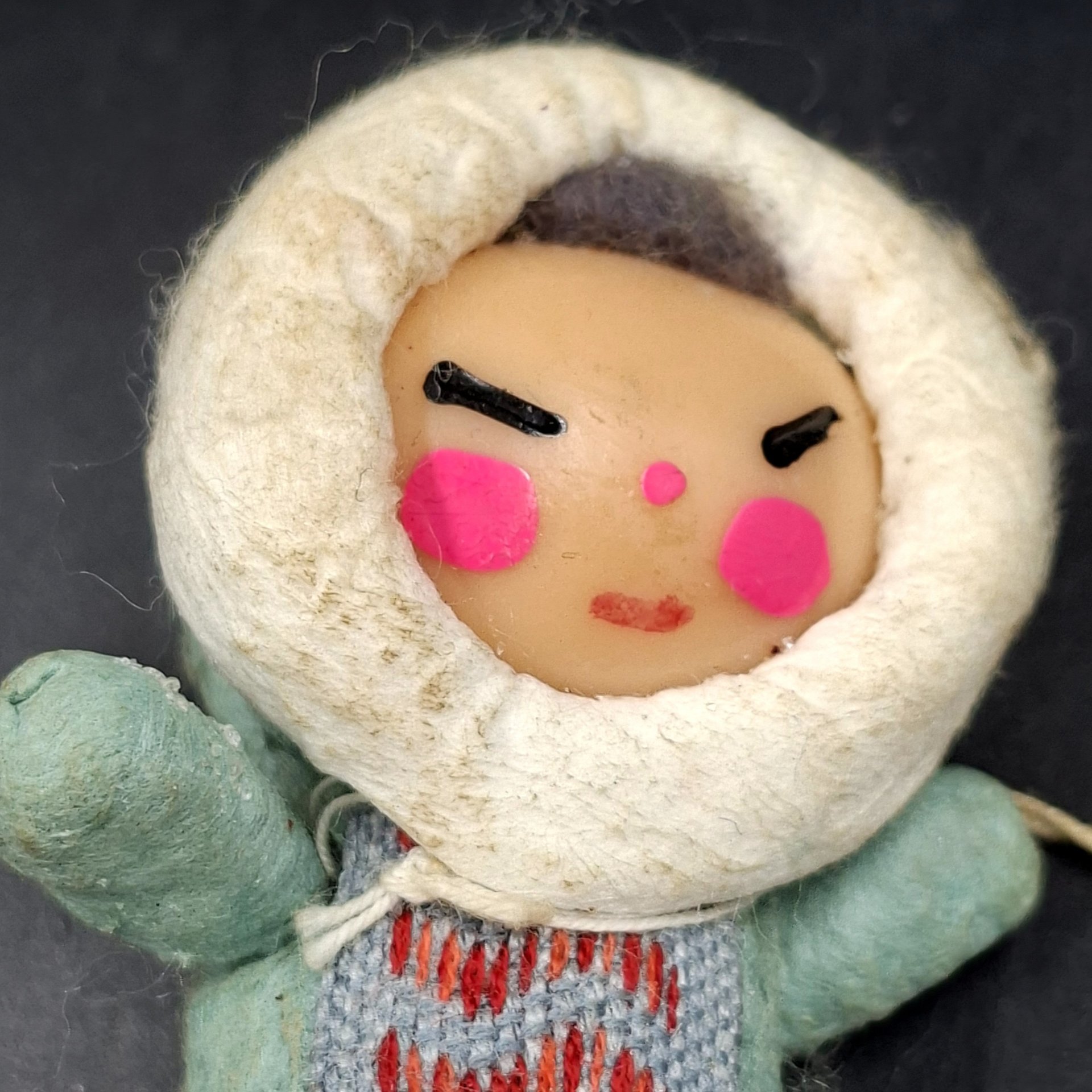 Игрушка ёлочная "Якут", вата, пластик, роспись, клейстер, СССР, 1960-1980 гг.