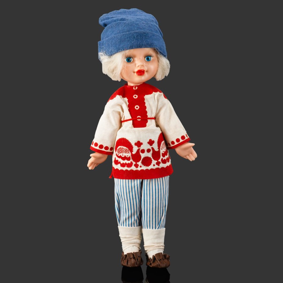 Кукла сувенирная "Емеля", автор Марианна Мотовилова, полиэтилен, текстиль, крашение, роспись, Фабрика «Ленигрушка», СССР, 1960-1970 гг.