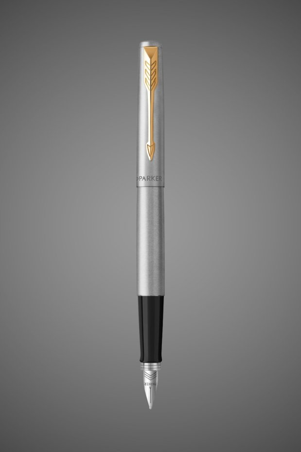 Подарочный набор: Ручка перьевая Parker Jotter Stainless Steel GT и Ежедневник недатированный черный, Металлы: нержавеющая сталь