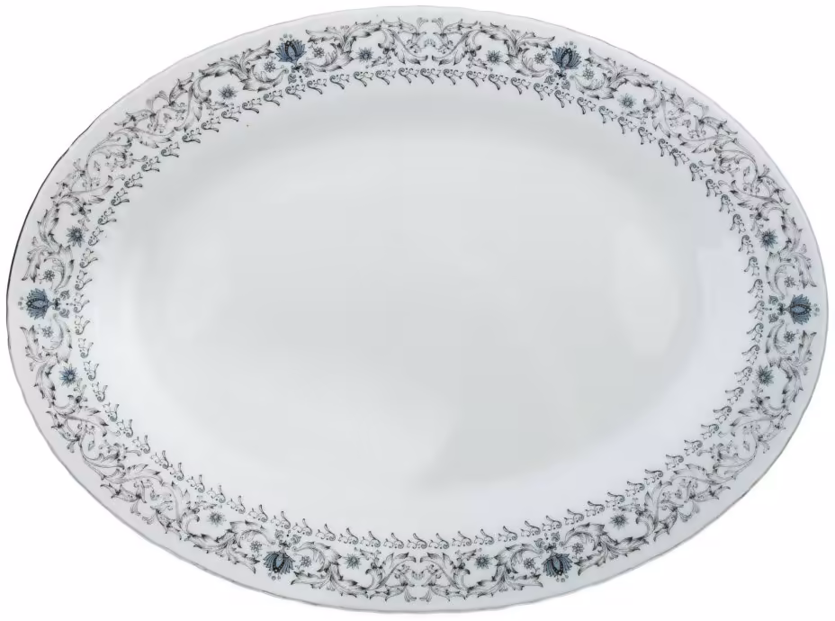 Сервировочное  овальное блюдо, фарфор, деколь, Китай, 1991-2010 гг.