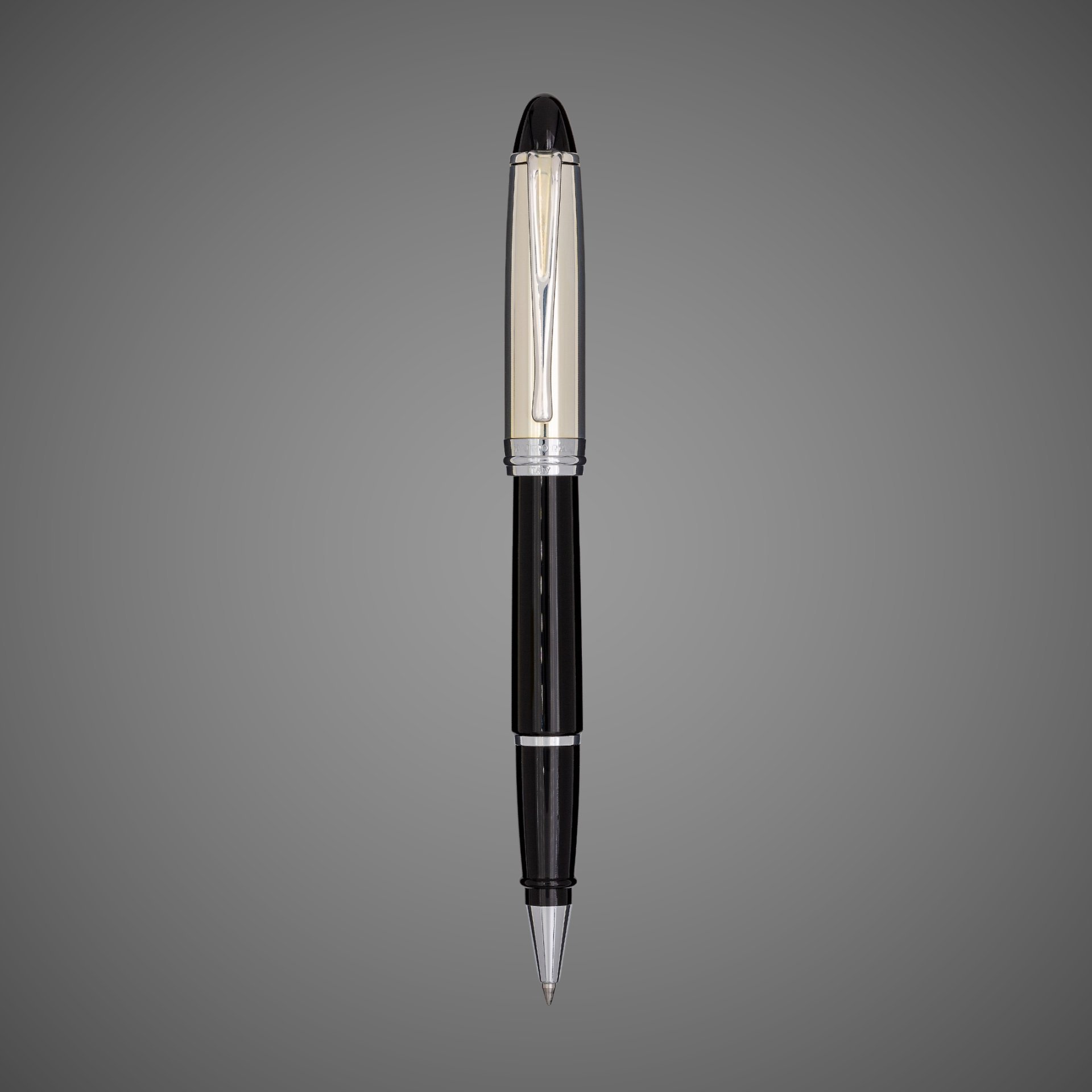 Ручка-роллер Aurora Ipsilon Argento Black Resin CT, в подарочной коробке, Драгметаллы: серебро, смола