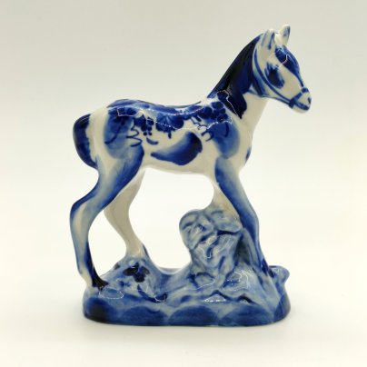 Статуэтка  "Жеребенок", Гжель, фарфор, роспись, Российская Федерация, 1991-2010 гг.