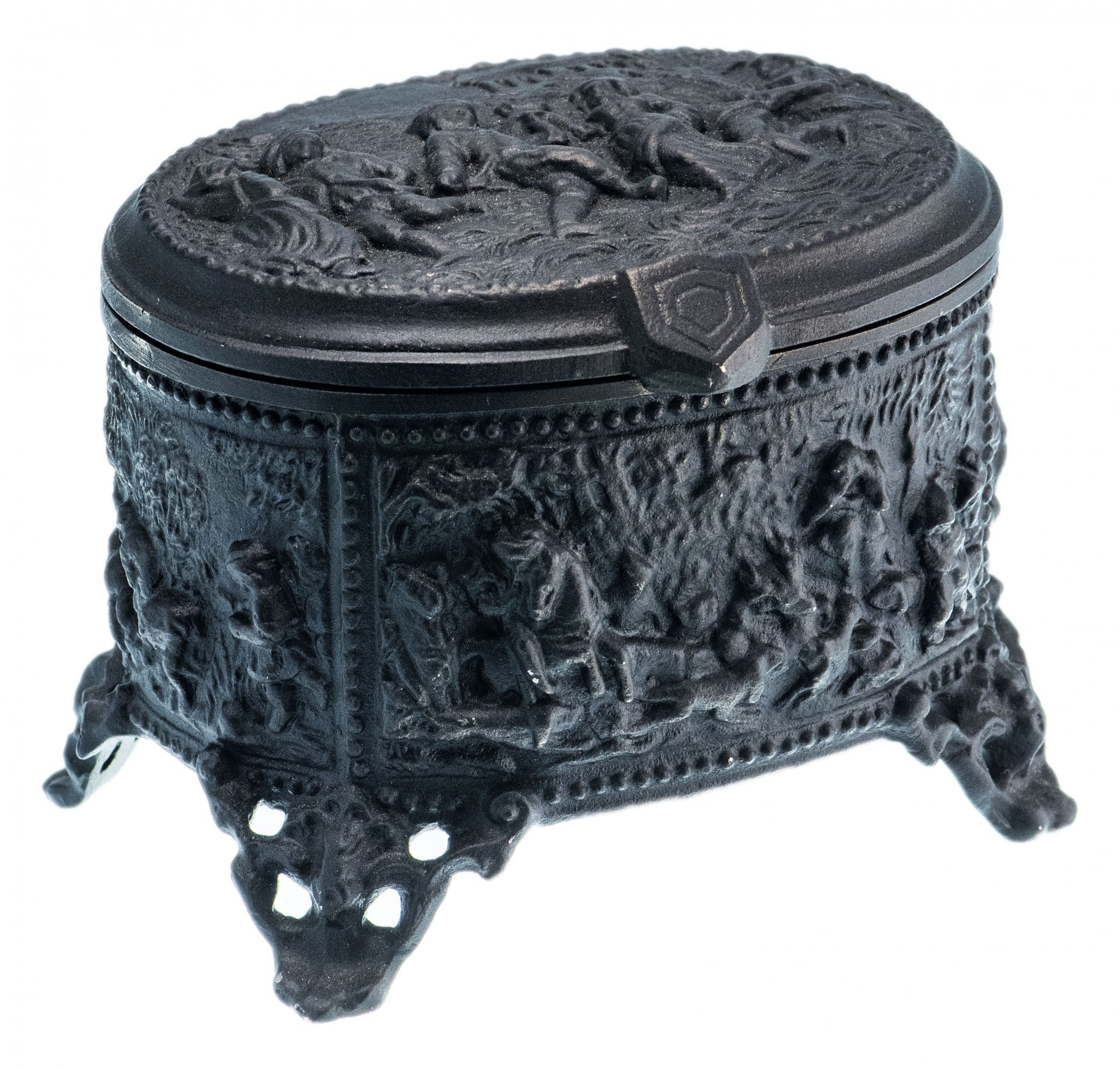 Шкатулка "Танцы" ("Менуэт"), чугун, крашение, литье, Каслинский чугунолитейный завод, Россия, 2010-2020 гг.