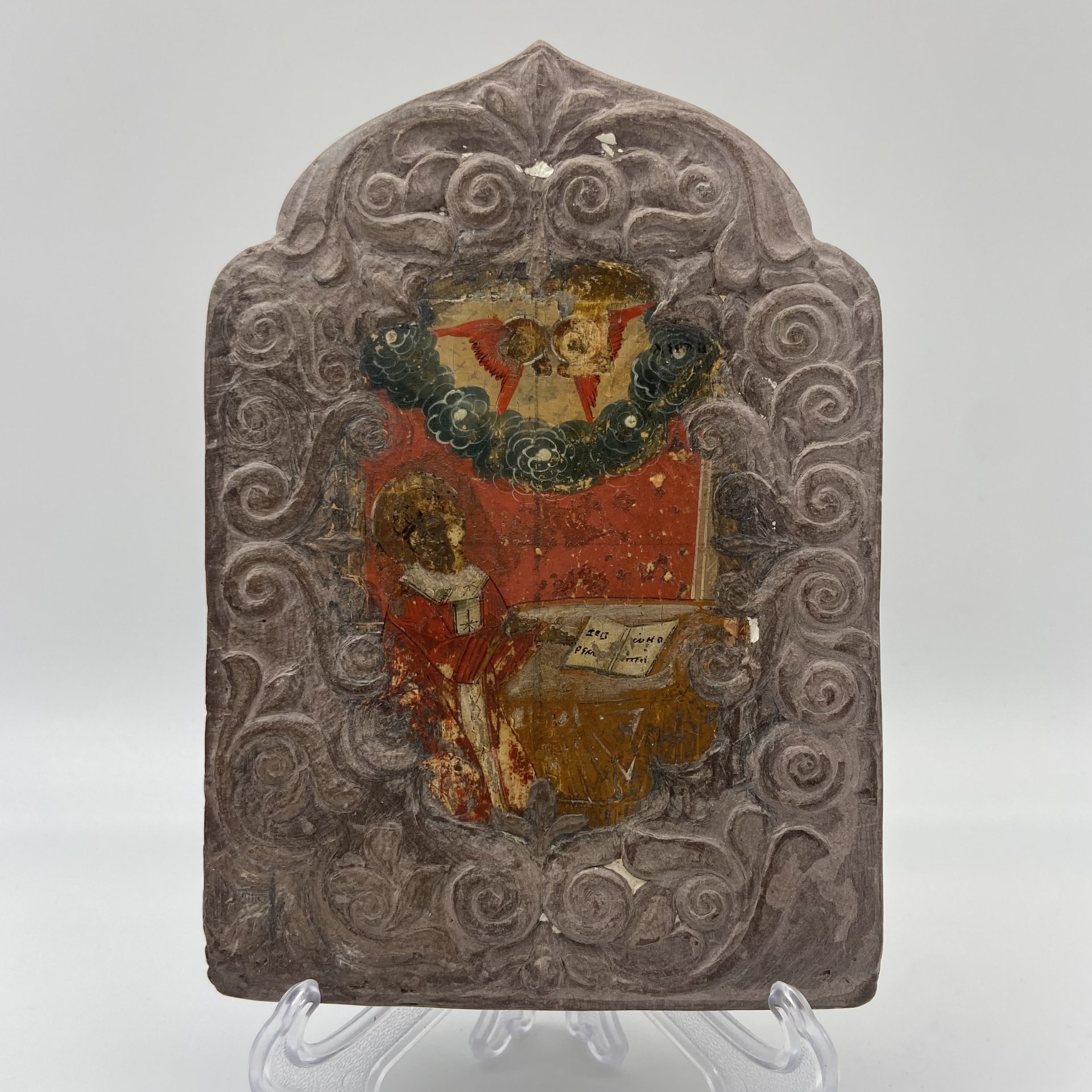 Икона "Святой Николай Чудотворец с херувимами", дерево, темпера, Российская империя, 1880-1915 гг.