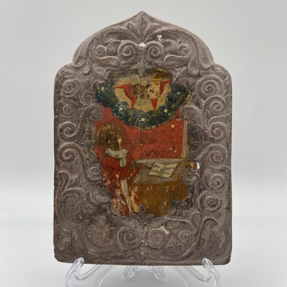 Икона "Святой Николай Чудотворец с херувимами", дерево, темпера, Российская империя, 1880-1915 гг.