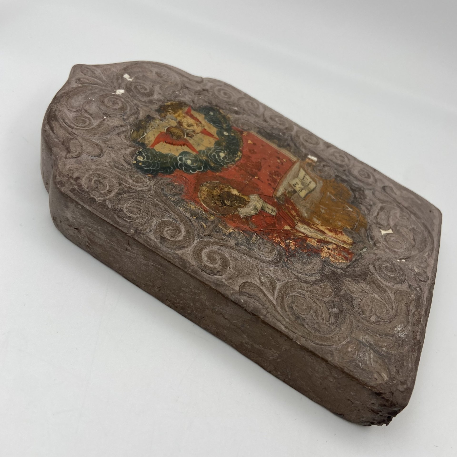 Икона "Святой Николай Чудотворец с херувимами", дерево, темпера, Российская империя, 1880-1915 гг.