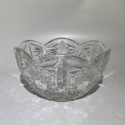 Салатник с рельефным декором, хрусталь, СССР, 1970-1990 гг.