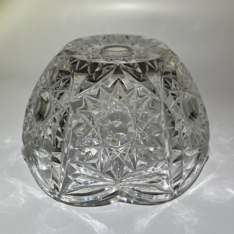 Салатник с рельефным декором, хрусталь, СССР, 1970-1990 гг.