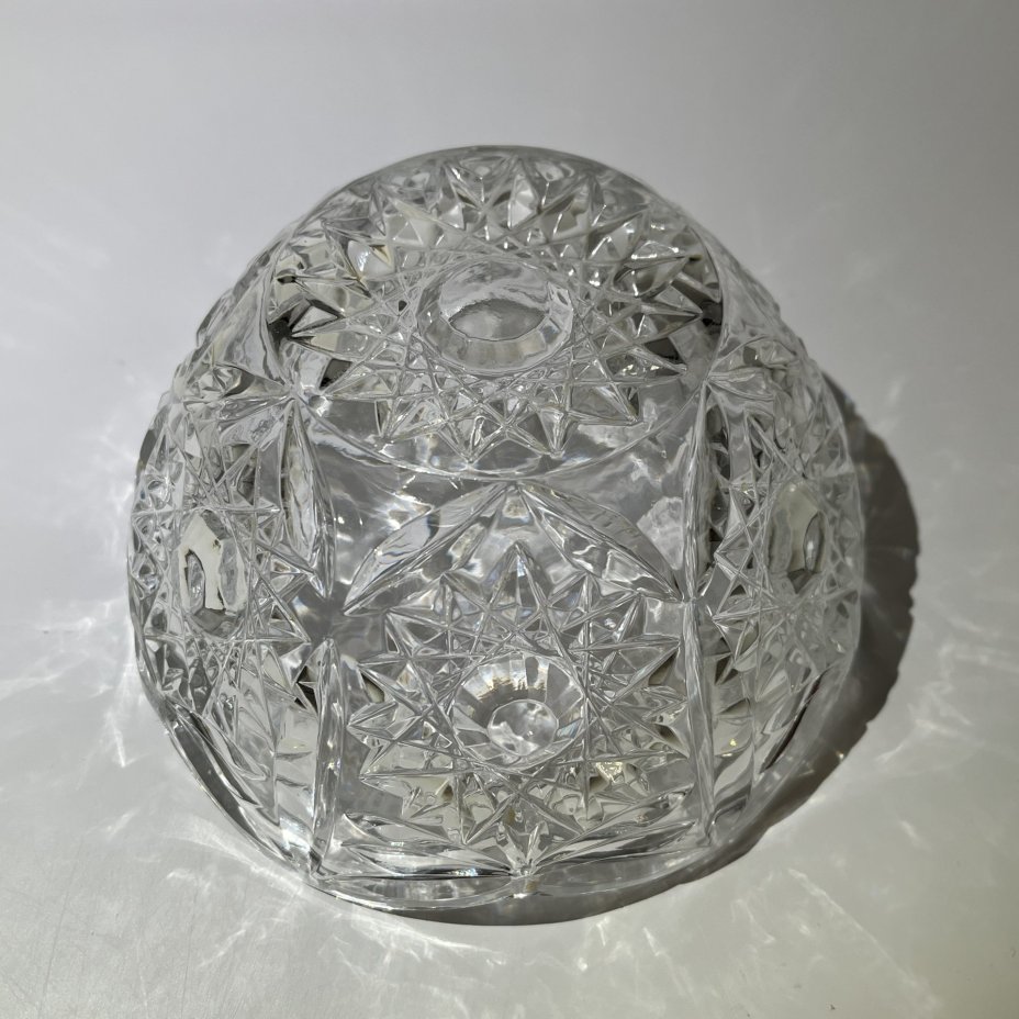 Салатник с рельефным декором, хрусталь, СССР, 1970-1990 гг.