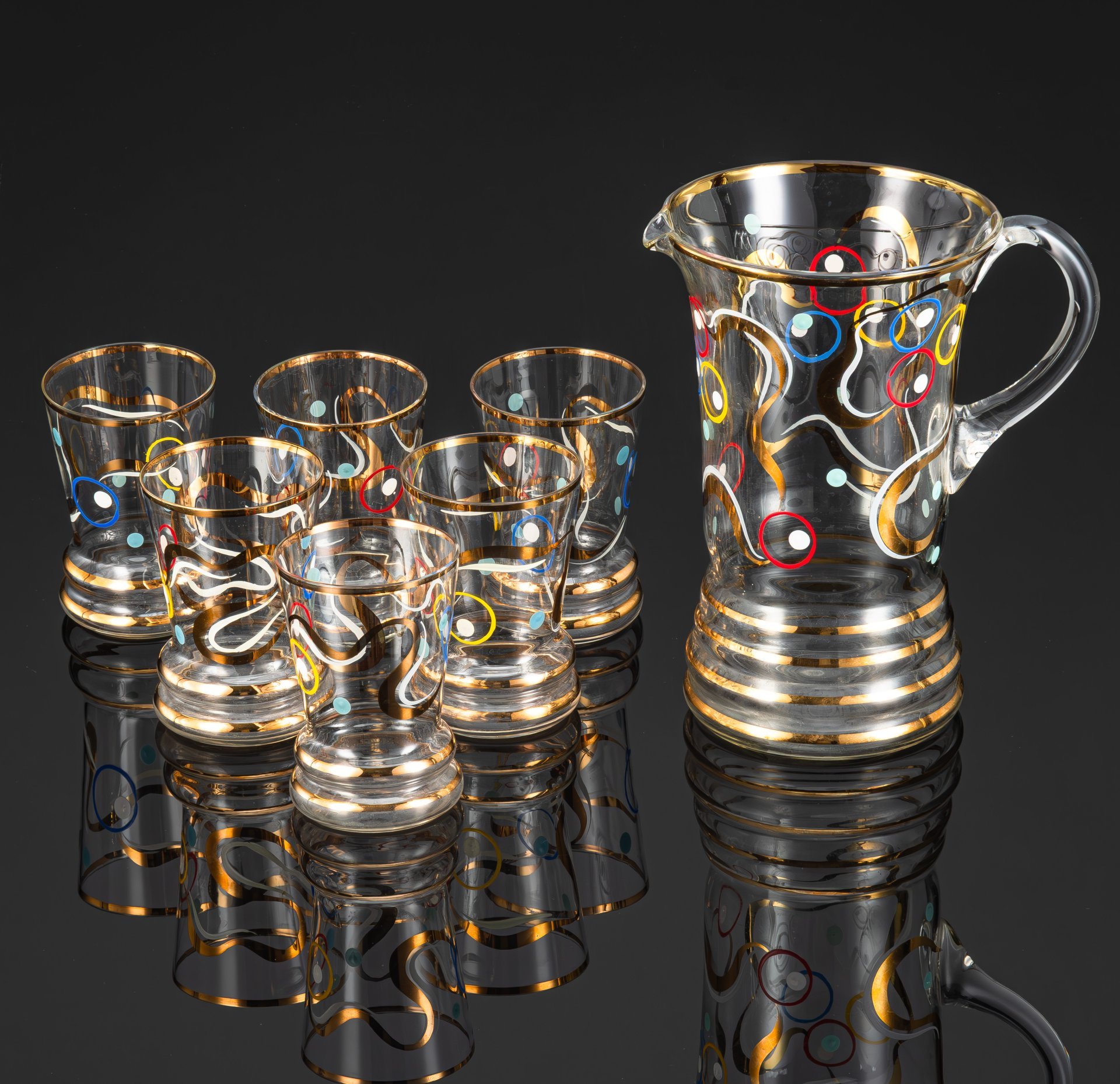 Набор для подачи прохладительных напитков на 6 персон (кувшин, стаканы) в стиле минимализм