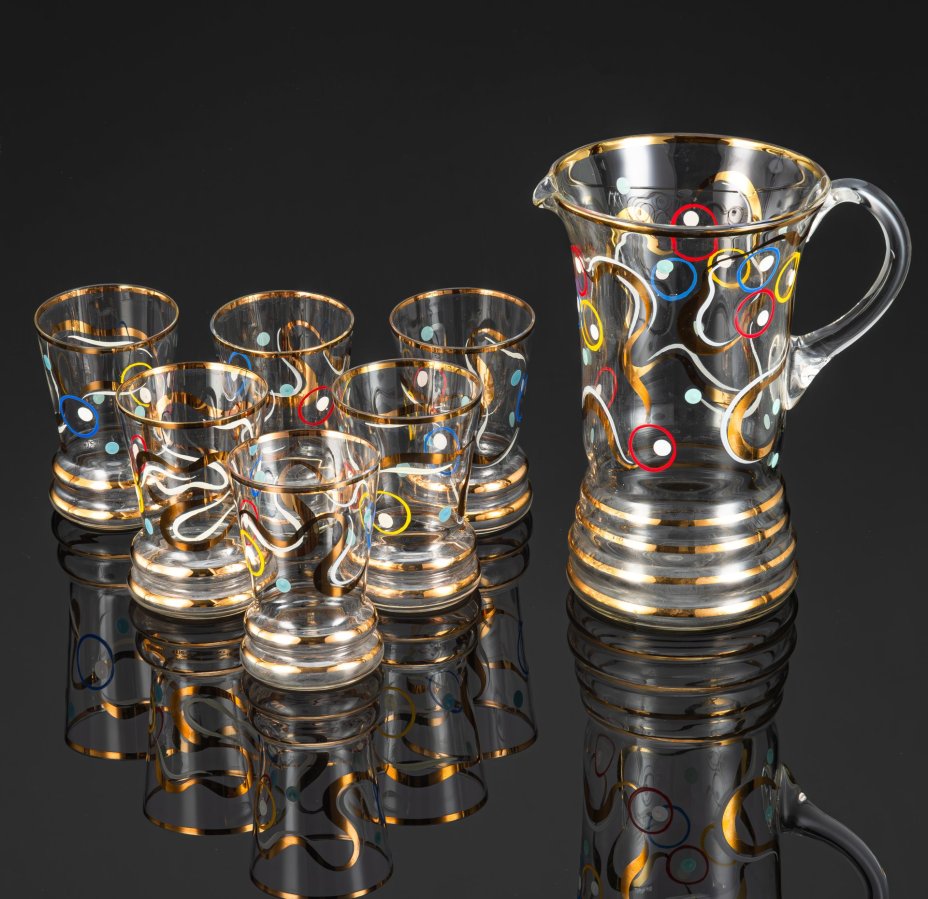 Набор для подачи прохладительных напитков на 6 персон (кувшин, стаканы) в стиле минимализм