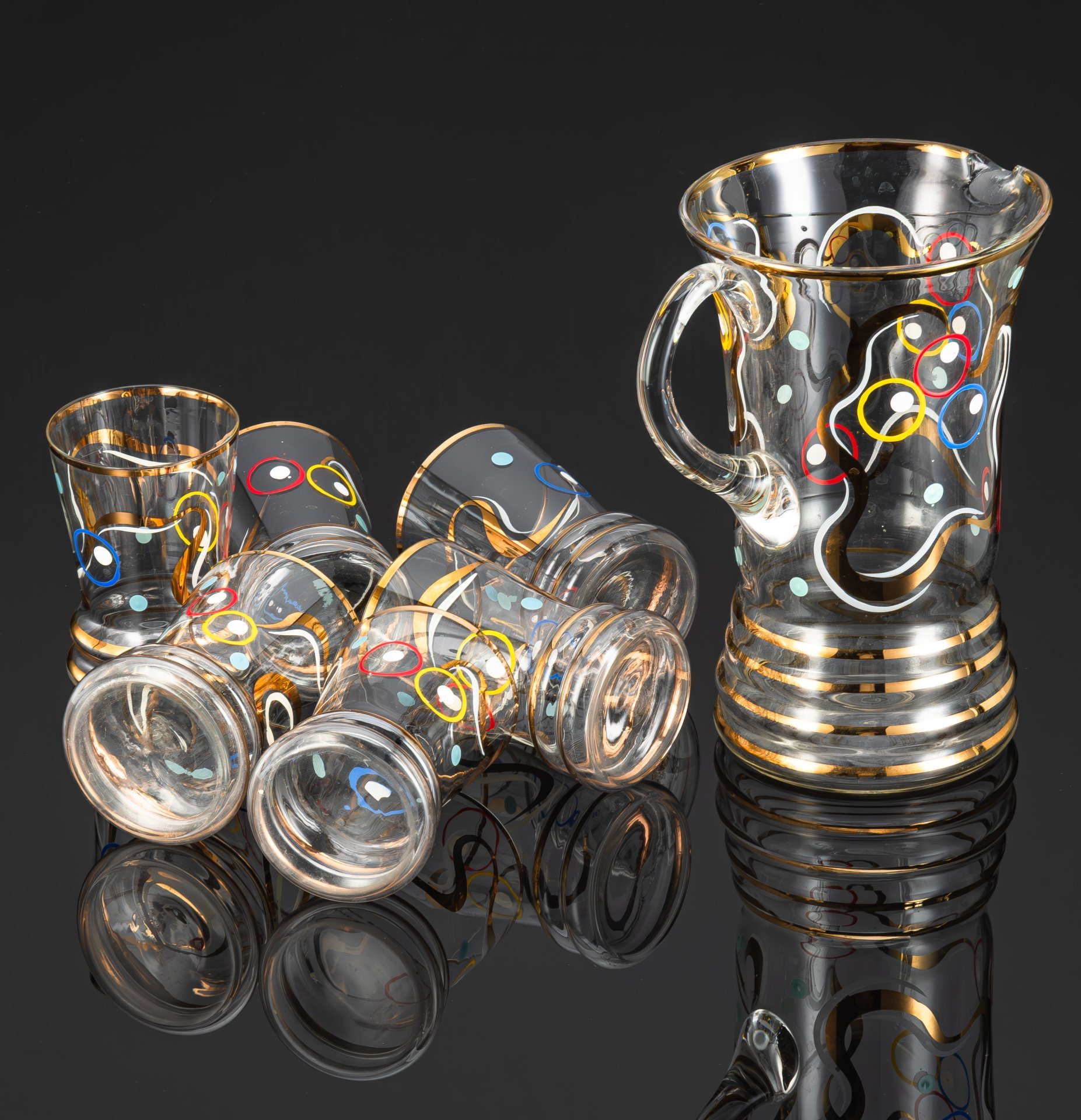 Набор для подачи прохладительных напитков на 6 персон (кувшин, стаканы) в стиле минимализм