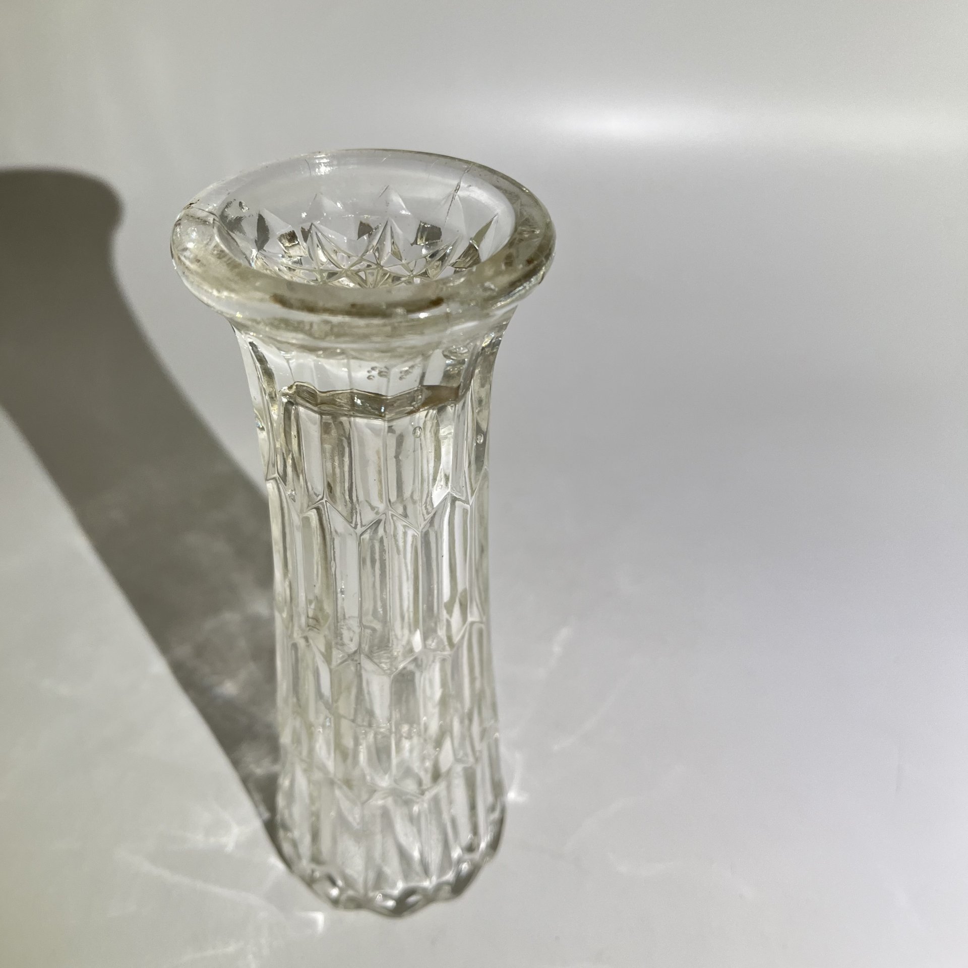 Небольшая вазочка с объемным декором, хрусталь, СССР, 1970-1990 гг.