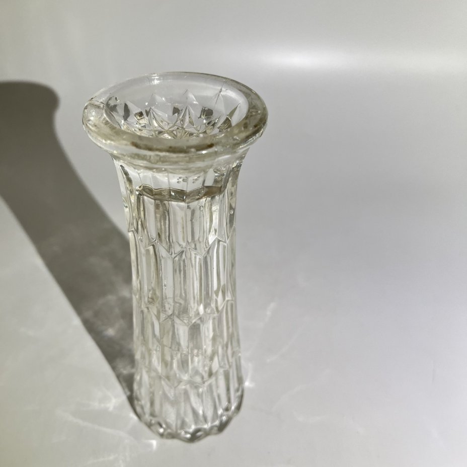 Небольшая вазочка с объемным декором, хрусталь, СССР, 1970-1990 гг.