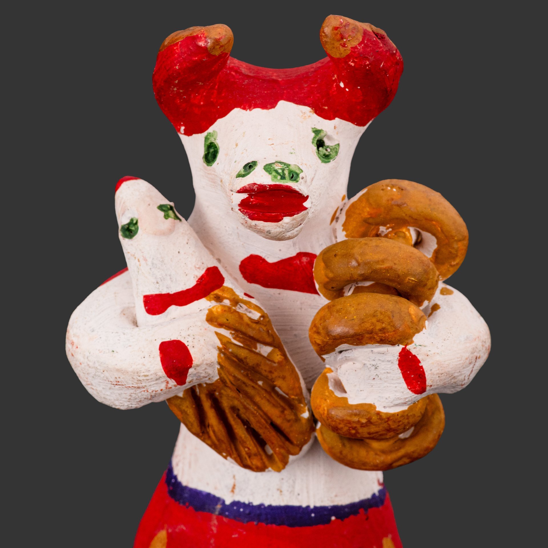 Игрушка каргопольская "Коза с баранками", автор А.Ф. Шевелева
