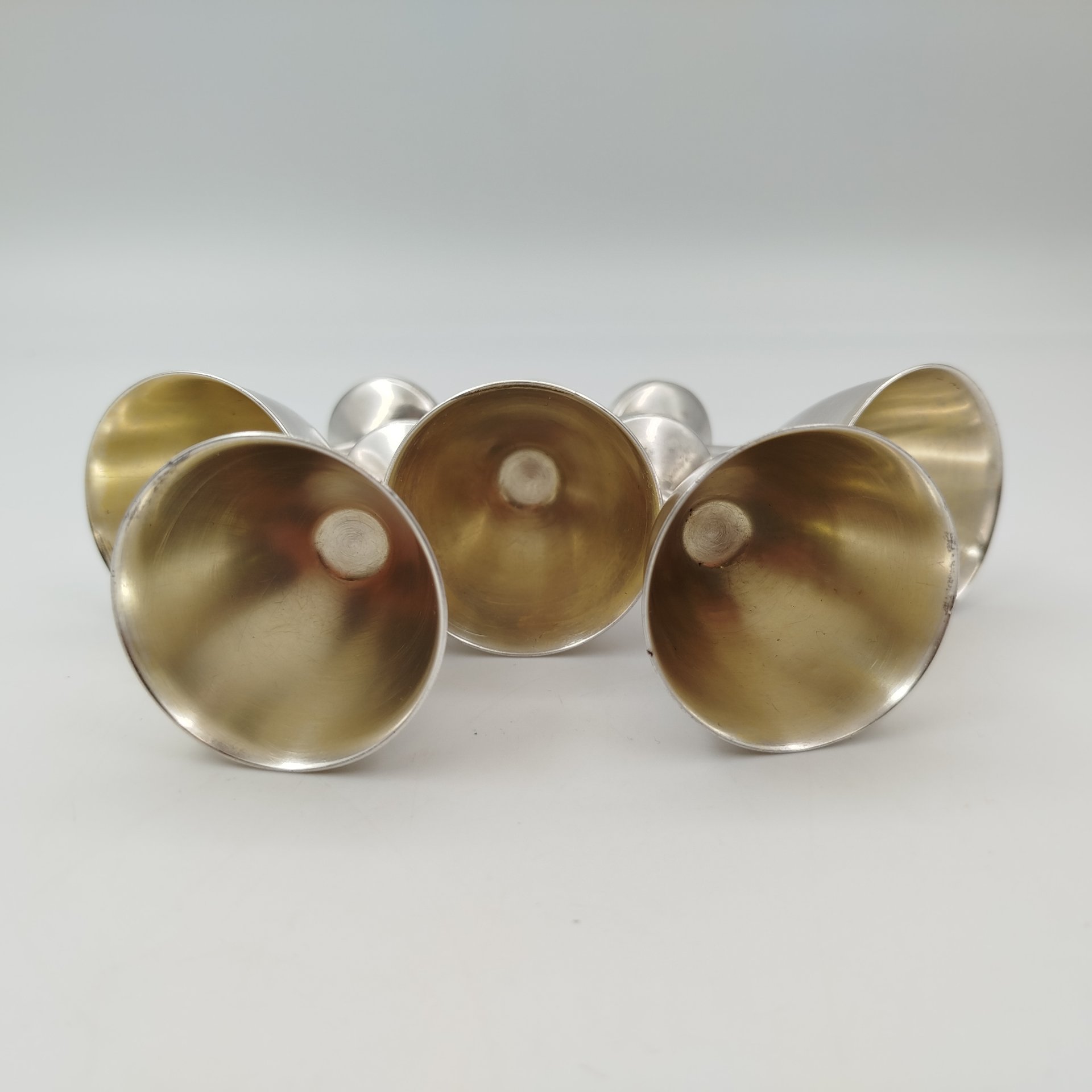 Набор рюмок на 5 персон, мельхиор (медь-никель), СССР, 1960-1990 гг.