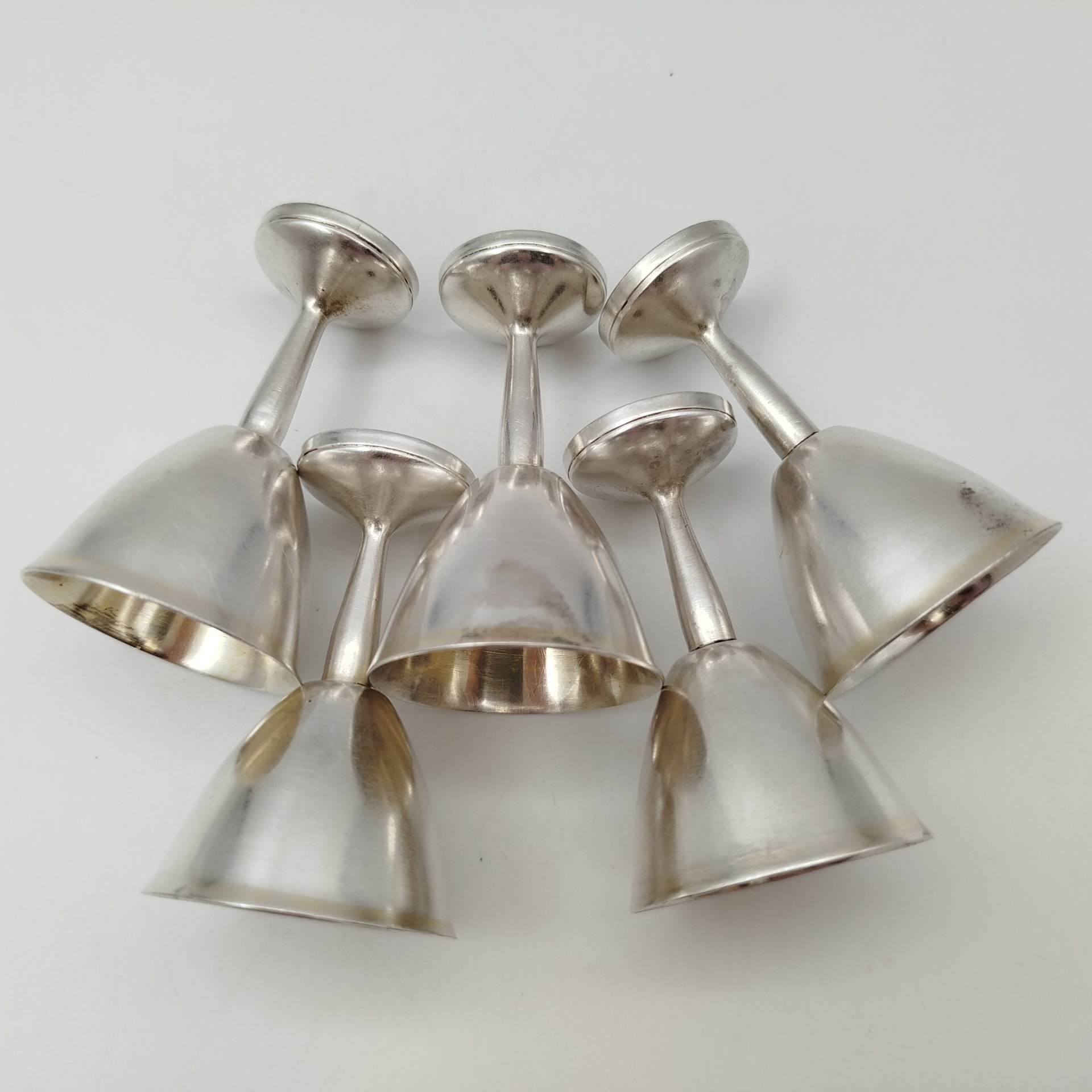 Набор рюмок на 5 персон, мельхиор (медь-никель), СССР, 1960-1990 гг.