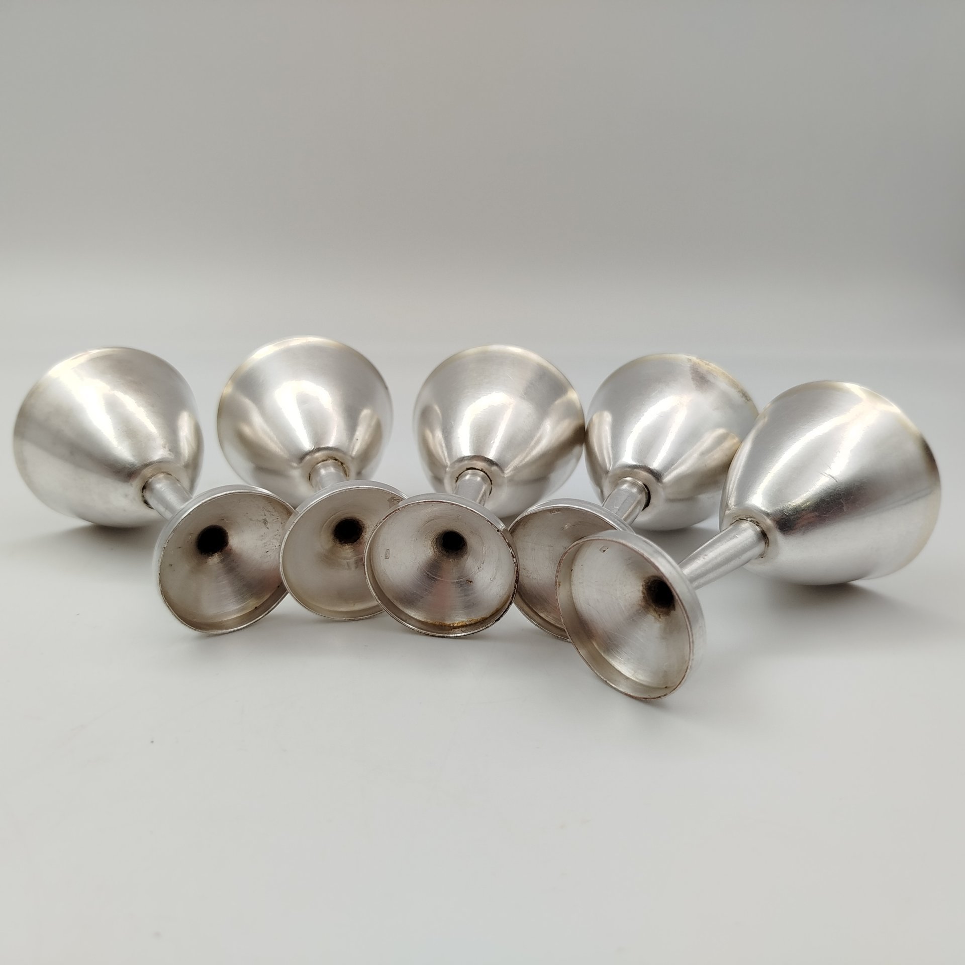 Набор рюмок на 5 персон, мельхиор (медь-никель), СССР, 1960-1990 гг.